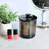 Youngever Black Plastic Apothecary Jars, Qtip Holder, Cotton Swab Holder, Bathroom Vanity Organizer for Cotton Balls, Cotton Pads, Qtips (1 Set 30...