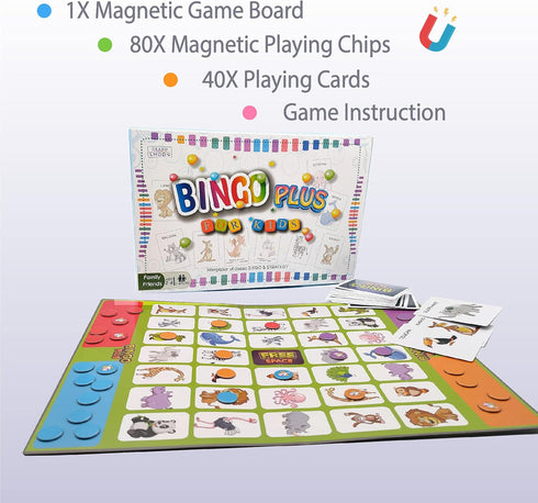 Magnetic Portable Bingo Plus for Kids Playing Board Sequence Game Simple Strategy...