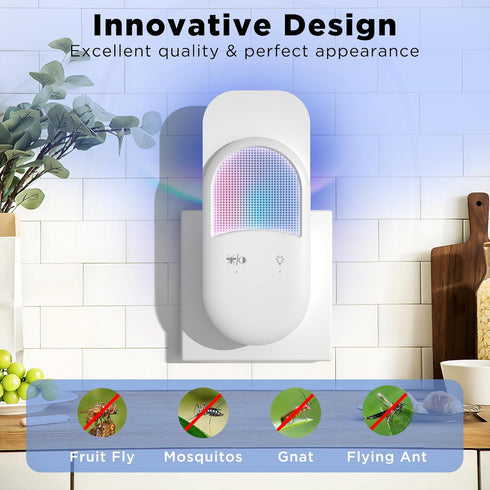 Fly Trap Indoor Plug-in 2-in-1 Flying Insect Trap with 7pcs Fly Trap Refill, Indoors Fly Trap Mosquito Trap with Night Light Gnat Traps for House ...