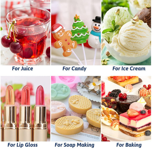 Food Flavoring Oil - 12 Liquid Lip Gloss Flavoring Oil, Concentrated Candy Flavoring, Flavor Oil for Baking, Cooking, Slime Making, Soap, Drinks, ...
