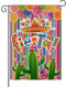 Linen Mexican Fiesta Garden Flag Double Sided Serape Dahlia Decorations Yard Decoration Cactus Avocado Guitar Decor Day of The Dead Dia De Los Mue...