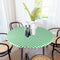 Sorfey Round Tablecloth -Fitted with Elastic, Vinyl with Flannel Back, Fits for Table 30 Inches Round,Water Proof, Easy to Clean, Checked Green De...