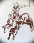 Cowboy Bullrider Logo Stencil Reusable 10 mm Mylar Laser Cut Stencil Arts and Crafts Material Scrapbooking for Airbrush Painting Drawing...