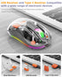 Wireless Bluetooth Transparent Mouse, 2.4GHz with USB & Type-C Two Receiver Compatible with Mac/ipad, 2400 DPI, Portable Laptop Silent Rechargeabl...