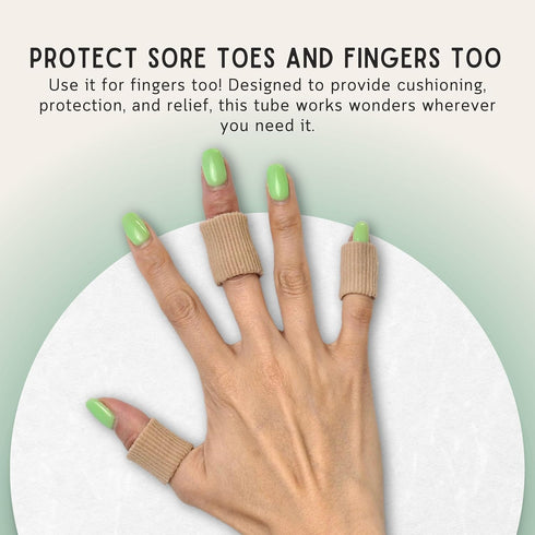footinsole Toe Protectors Heels -Gel Toe Tube - Fabric Sleeve Protectors 2PCS (0.6 X 6 Inches)...