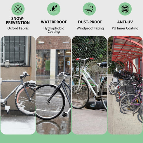 Bike Cover Waterproof Outdoor Storage for 1 Bike up to 29", Bicycle Cover with Storage Bag, Rain/Snow/UV/Dust/Wind Proof for Mountain/Road/City/El...