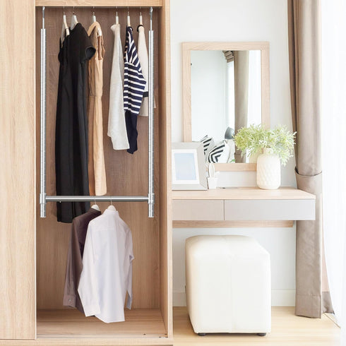 DecoBrothers Adjustable Hanging Closet Rod, Chrome...
