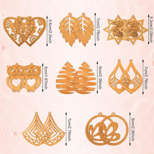 182 Pieces Wooden Dangle Earring Making Kit, Include 32 Pieces African Wood Drop Earring Pendant Unfinished Earrings Wood Charms with 100 Jump Rin...