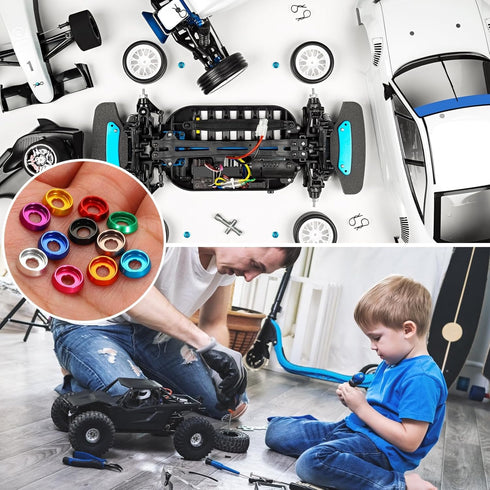 MECCANIXITY M3 Cone Cup Countersunk Washers,Hole Dia 3mm/0.12" Aluminum Gaskets Cup Head Washer Gasket for Screw RC/FPV/PC/Drone/Mechanical Access...