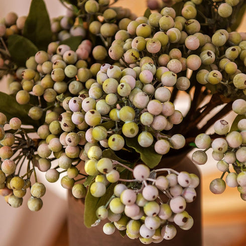 8 Bundles of 11.4" Artificial Berry Stems Floral Sprays Berry Fruit Picks for Home Décor Office Restaurant Wedding Garden Patio Shop Window Photog...