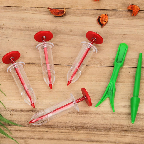 6pcs Mini Seed Spreader, Manual Seedlings Dibber and Widger Set Handheld Garden Hand Seed Sower Planter Tool Small Sowing Seed Dispenser for Tiny ...