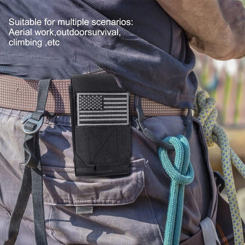 Black Tactical Molle CellPhone Pouch Case,Heavy Duty Waterproof Phone Holster Bag for iPhone 11 12 13 Pro Max Samsung S22 S21 S20 FE Note 20 A13 A...