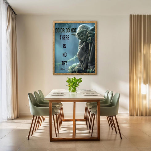 Posterizer 1 pcs-Master Yoda Quotes-Do or do not , there is no try-Movie & Cinema Art-Motivational & Inspirational Art-Gift for movie lovers- UNFR...