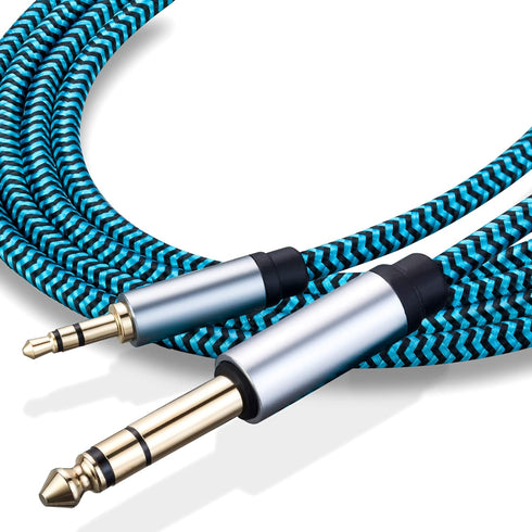 3.5mm to 6.35mm TRS Stereo Audio Cable 6.6ft 1/8 to 1/4 Stereo Cable 6.35mm 1/4" Male to 3.5mm 1/8" Male Bidirectional Cable for Guitar, Piano, Am...