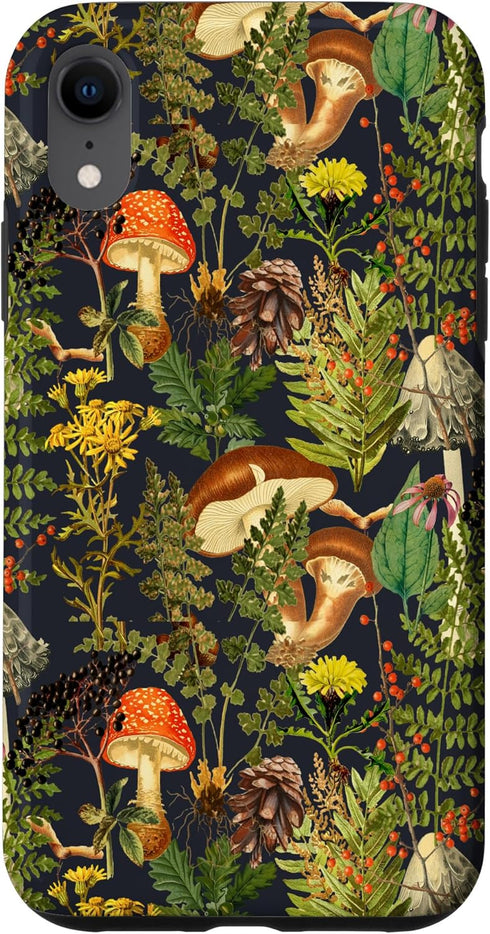iPhone XR Mushroom woodland scene elderberries fungi nature shrooms Case...