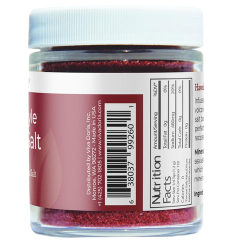 Viva Doria Hawaiian Red Alaea Sea Salt, Fine Grain, 5 Oz Glass Jar...
