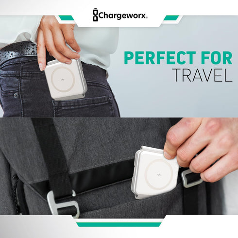 3-in-1 Wireless Charging Pad w/Foldable Travel Stand, Rapid 15W Station Charges 3 Devices, Compatible with iPhone, AirPods & Apple Watch...
