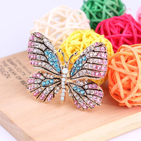 Delicate Butterfly Rhinestone Brooch Pin - Glittering Crystal Butterfly Brooch Pin for Women and Girls...