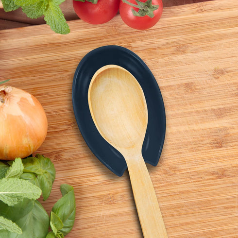 OGGI Spooner Ceramic Spoon Rest- Spoon Rest for Stove Top, Spoon Holder for Countertop, Kitchen Decor for Counter, Coffee Bar Accessories, Midnigh...