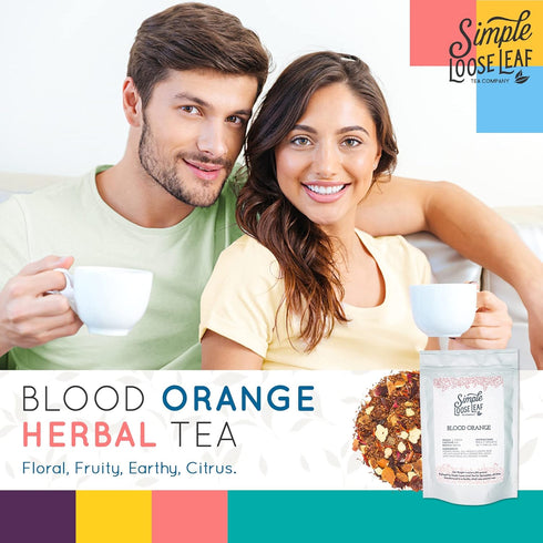Simple Loose Leaf Blood Orange Herbal Tea - Caffeine-Free, Organic Loose Leaf Herbal Tea | Light & Earthy Citrus Flavor | All-Natural, Hand Packag...