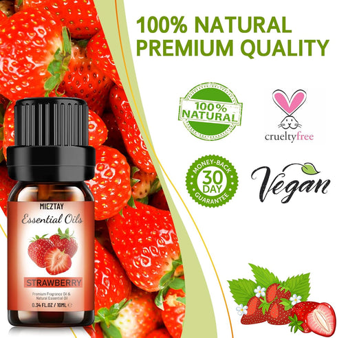 Strawberry Fruit Essential Oils - Fragrance Oil for Diffusers, Candle&Soap Making - Premium Aromatherapy Oil with Fruity Scent (2x10ml)...