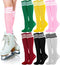 Unittype 6 Pair rainbow Knee High Socks for Women Striped Socks Long Socks Tube Socks Roller Skate Socks for Girls Youth Gift...