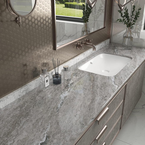 Marble Countertop Contact Paper 17.7x100 Inch Marble Wallpaper Peel and Stick Countertops for Kitchen Waterproof Removable Counter Top Stick Paper...