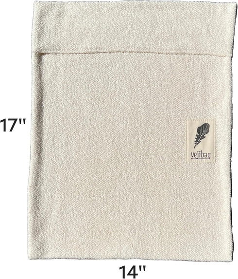 Extra Large | Certified Organic Cotton Vegetable Crisper Bags | Produce Bags to Keep Lettuce & Veggies Fresh | Reusable, Eco-Friendly, Biodegradab...