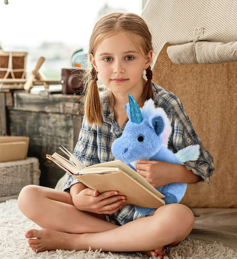 DolliBu Plush Blue Unicorn Stuffed Animal - Soft Huggable Unicorn, Adorable Playtime Unicorn Plush Toy, Cute Fantasy Cuddle Gifts for Kids and Adu...