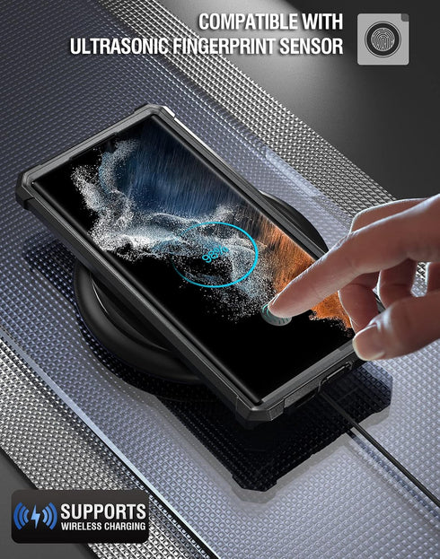 Poetic Guardian Case Compatible with Galaxy S22 Ultra 5G 6.8 inch, Built-in Screen Protector Work with Fingerprint ID, Full Body Hybrid Shockproof...