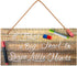 OYEFLY Teacher Appreciation Gifts,Teacher Door Hanger Set, Ruler Sign with Pencils & Erasers (brown)...