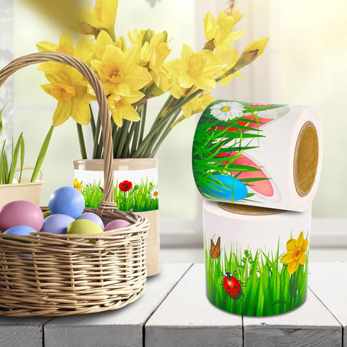 Spring Easter Bulletin Board Border, 2 Rolls Spring Green Grass Easter Egg Bunny Bulletin Board Border Trim for Spring Easter School Classroom Hol...