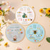 Ponpon 3 Sets Embroidery Kit for Beginners, Embroidery Kit for Adults with Follow Instruction, Cross Stitch Kits with Wooden Embroidery Hoops (Stl...