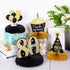 Outus 8 Pcs 80th Birthday Table Decorations for Men and Women Happy 80th Honeycomb Centerpieces Black Gold Cheers to 80 Years Decor 1945 Tables To...