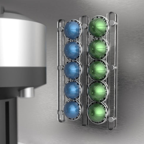 GALVANOX Magnetic Fridge Mount for Nespresso Vertuo Pods Holder (10 Pod Capacity) Capsule Storage and Display (Clear Acrylic)...