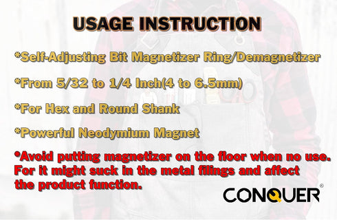 2-Piece Self-Adjusting Bit Magnetizer Ring/Demagnetizer for 5/32 to 1/4 Inch(4 to 6.5mm) Hex and Round Shank, Screwdriver Bit Drive Holder, Powerf...