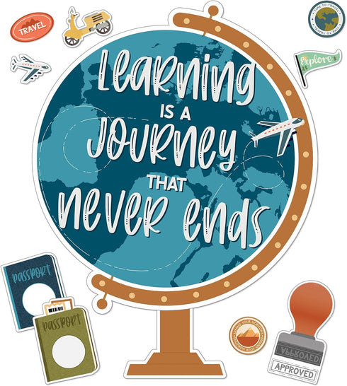 Carson Dellosa Learning is a Journey 45-Piece Travel Theme Classroom Decor Bulletin Board Set, Travel Classroom Theme Set, Bulletin Board Decorati...
