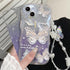 Compatible with iPhone 11 Case for Women/Girls, Cute Butterfly Glitter Bling with Bracelets Anti-Scratch Shockproof Case for iPhone 11, Blue with ...