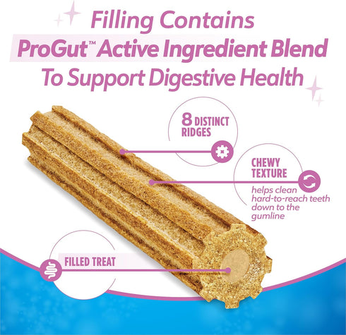 Dentalife Purina Plus Digestive Support Chicken and Pumpkin Flavor Large Dog Dental Chews - 6 ct. Pouch...