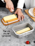 Butter Dish with Lid for Countertop, AISBUGUR Metal Butter Keeper with Stainless Steel Multipurpose Butter Knife, Large Butter Container with Doub...