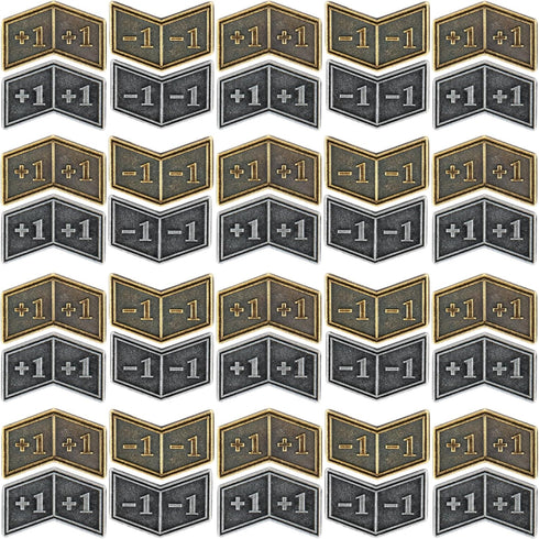 40 PCS Antique Metal Buff Counter Tokens with Velvet Bag Magic The Gathering Token Creature Stats or Loyalty Counters for MTG CCG Card Gaming Acce...