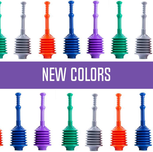 JS Jackson Supplies Professional Bellows Accordion Toilet Plunger, Thrust Plunge Removes Heavy Duty Clogs from Clogged Bathroom Toilets, Power Plu...