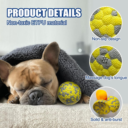 Dog Balls, Indestructible Tennis Balls for Dogs, Durable Bouncy Dog Toy Balls for Aggressive Chewers, Interactive Dog Toys for Fetch Game, Lightwe...
