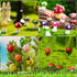 Blue European Country House Garden Miniature Accessories, Garden Kit, Garden Animals, Resin Miniature Figurines Dollhouse Accessories Micro Landsc...