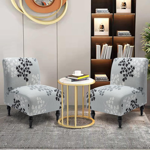 Liykimt Armless Accent Chair Cover Slipcover,Slipper Chair Stretch Spandex Removable for Armless Chair Furniture Protector Covers for Living Dinin...