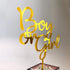 Larger Size Acrylic Mirror Gold Boy or Girl Cake Topper, Gender Reveal Cake Topper, Baby Shower Party Supplies Decoration for Cake Topper, Cake Fl...
