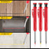 Outus Solid Carpenter Pencil for Construction and Refills with Built in Sharpener, Long Nosed Deep Hole Mechanical Pencil Marker Marking Tool for ...