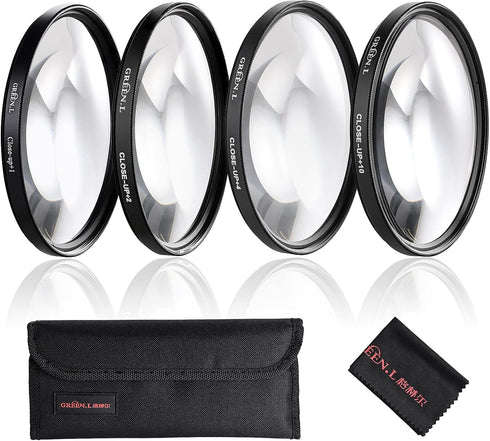 52mm Close-up Filter Set(+1,+2,+4,+10), Professional Macro Filter with Filter Pouch for Camera Lens......