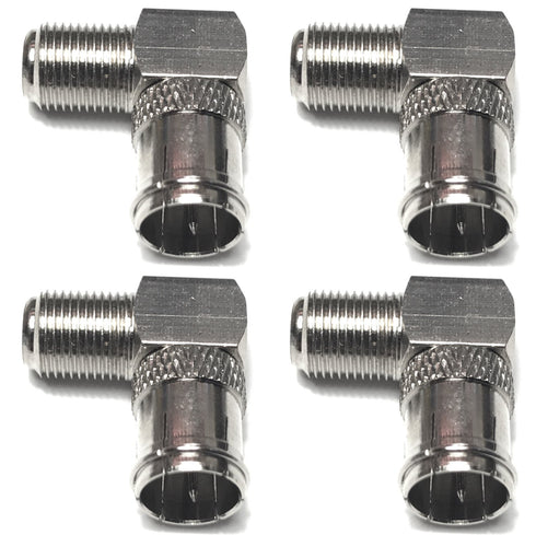 CESS Right Angle Coax F-Jack to F-Quick Push On Plug, Male/Female Adapter - Support Comcast, Time Warner, Cox Communications, Charter Communicatio...