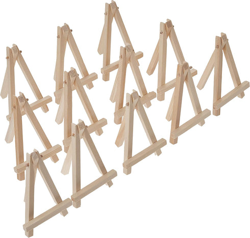 eBoot 12 Pack Mini Wood Display Easel Natural Wood Display Stand for Displaying Small Canvases, Business Cards, Photos, DIY Crafts, Home Decoratio...